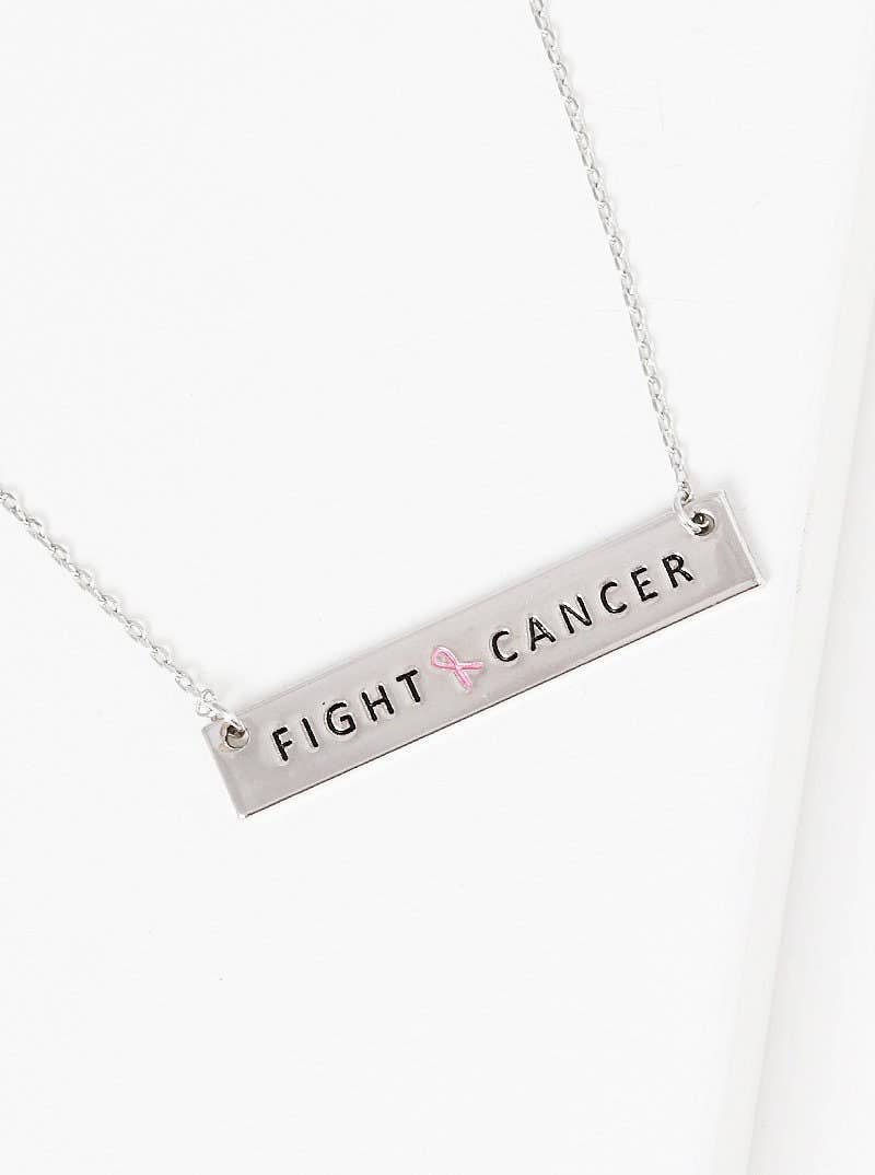 Breast Cancer Awareness "FIGHT CANCER" Necklace