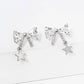18K GOLD DIPPED STAR DROP CUBIC ZIRCONIA RIBBON BOW STUD