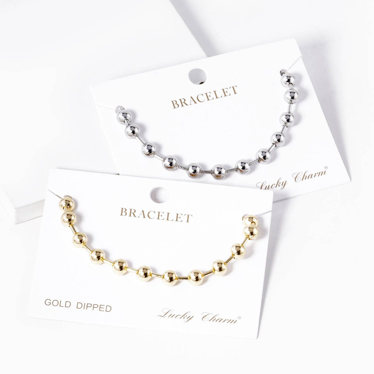 Minimalist Polished Bead Chain Bracelet.