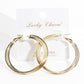 Geometric Triple-Row Hoop Earrings