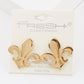 Gold Plated Chunky Bold Fleur De List Earrings