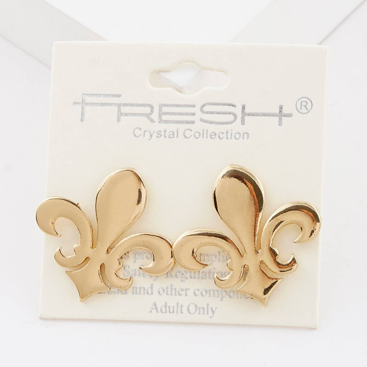 Gold Plated Chunky Bold Fleur De List Earrings