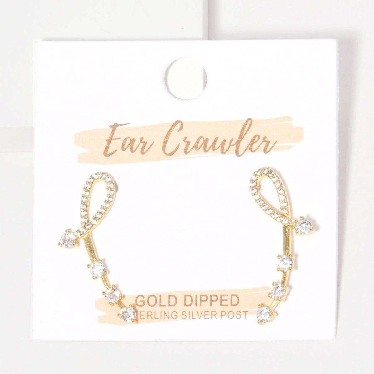 Gold Plated Ear Wire Ear Crawler Earrings