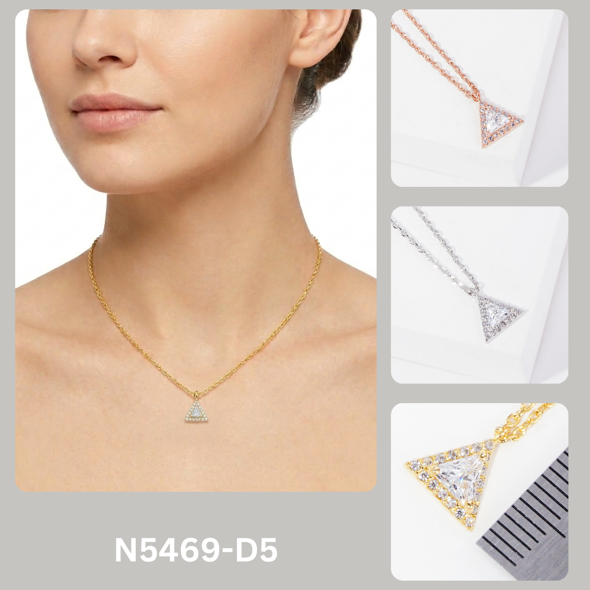Minimalist CZ Trillion Triangle Pendant Necklace