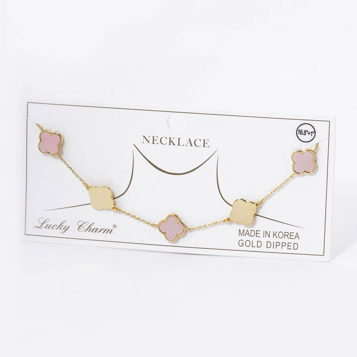 Lucky Clover 5-Motif Station Necklace