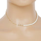 Gold Plated Half Pearl Half Chain Necklace