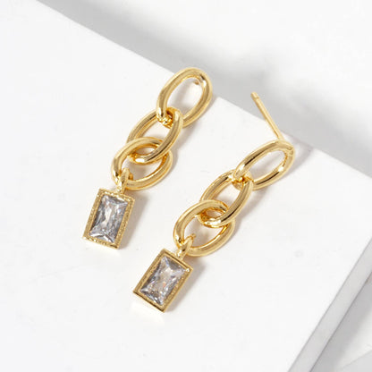 Gold Dipped Chain Drop Earrings