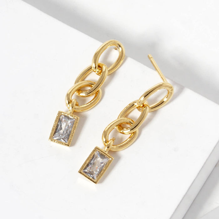 Gold Dipped Chain Drop Earrings