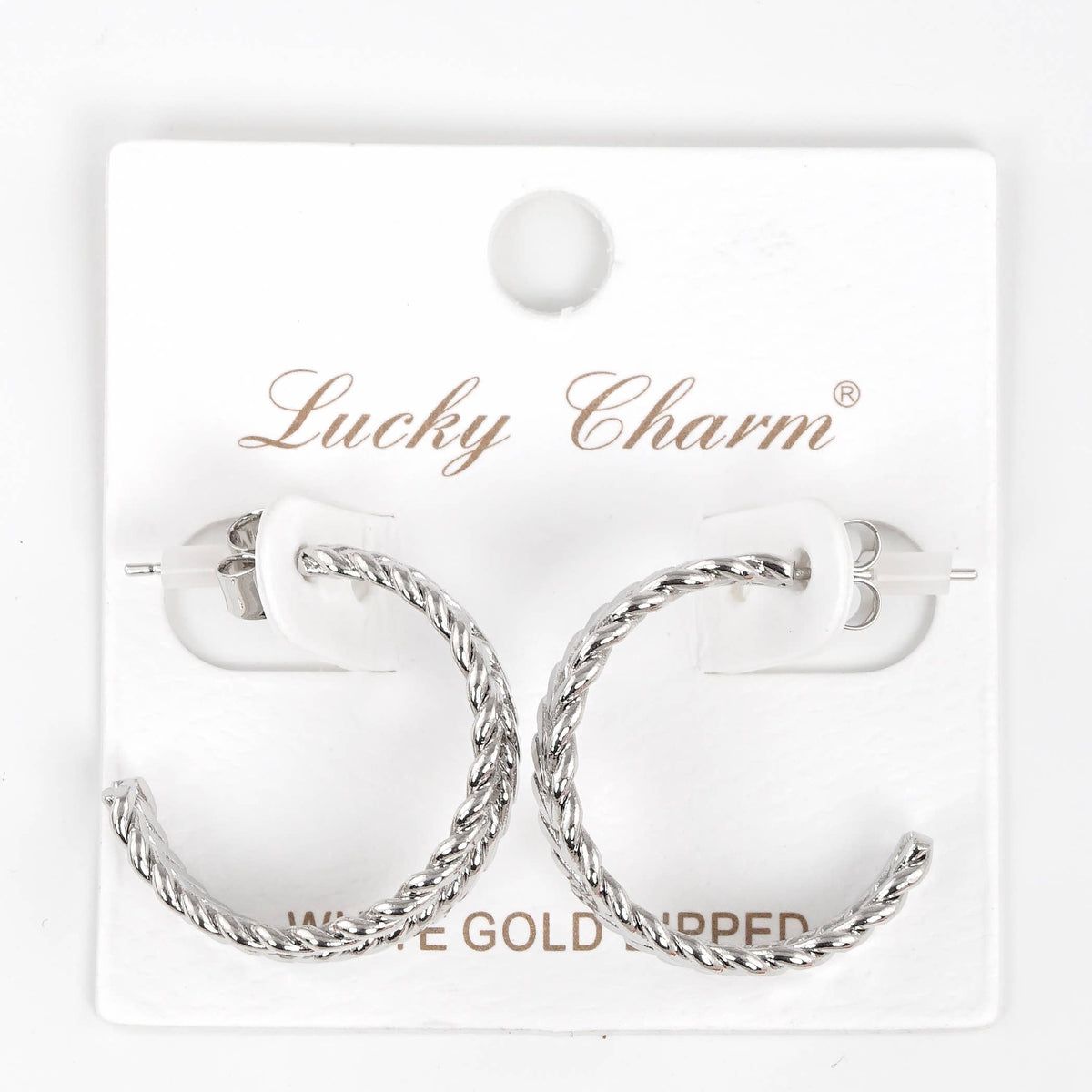 Gold Plated French Twist Hoop Earrings