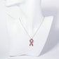 Rhinestone Awareness Ribbon Pendant Necklace