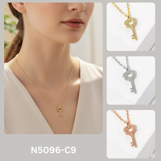 Vintage-Inspired Key Pendant Necklace