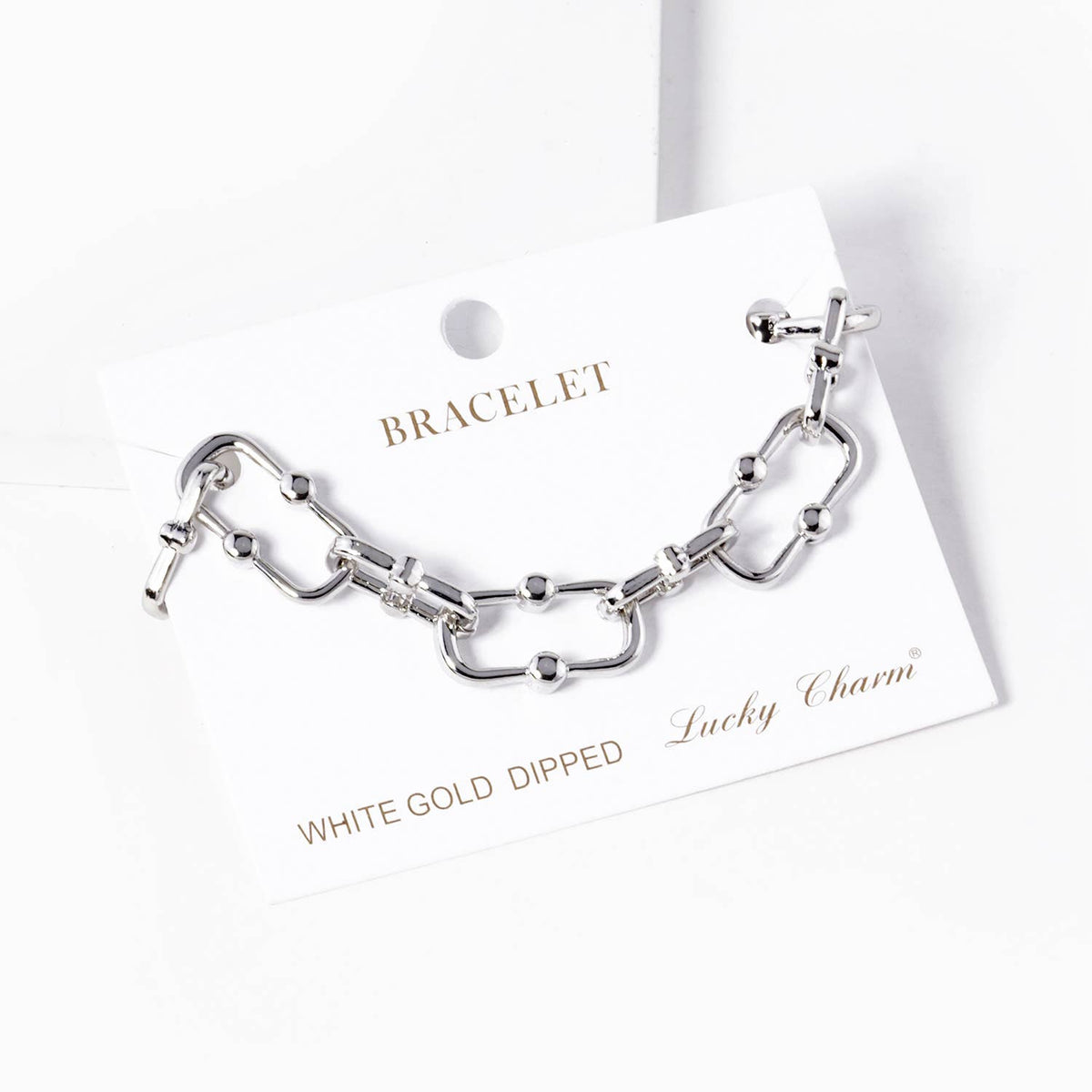 Modern U-Link Ball Station Chain Bracelet