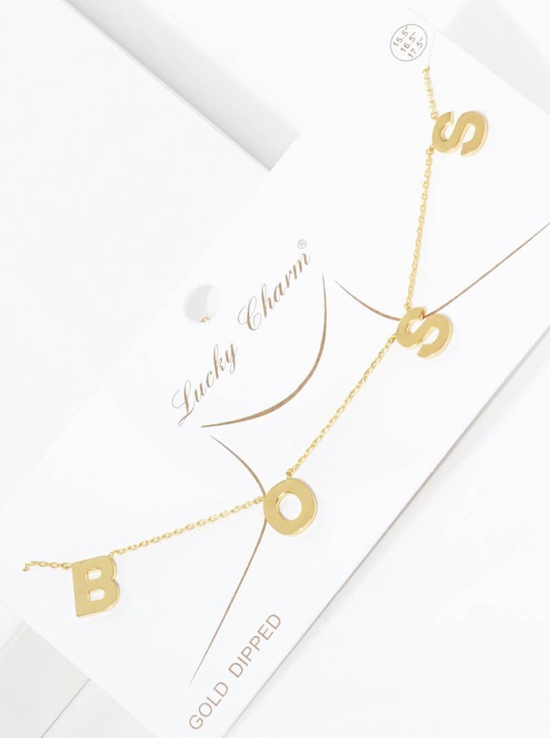 Mini Spaced Letter BOSS Necklace