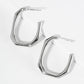 25MM OCTAGON HOOP EARRINGS / 18K GOLD DIPPED
