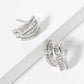 Soft-Curve with Dual-Row Pave CZ Setting Stud Earrings