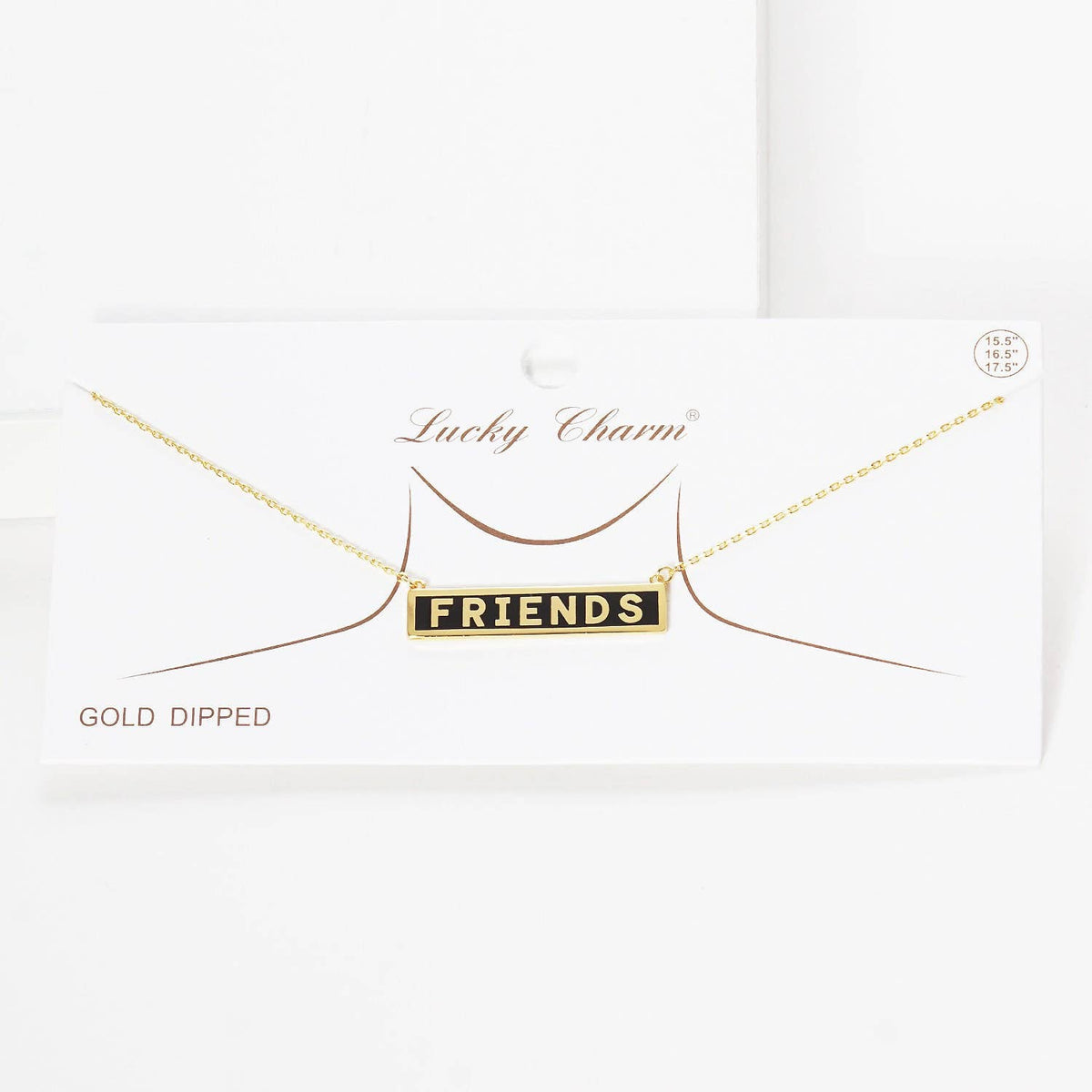 Gold Plated Mini Bar FRIENDS Necklace