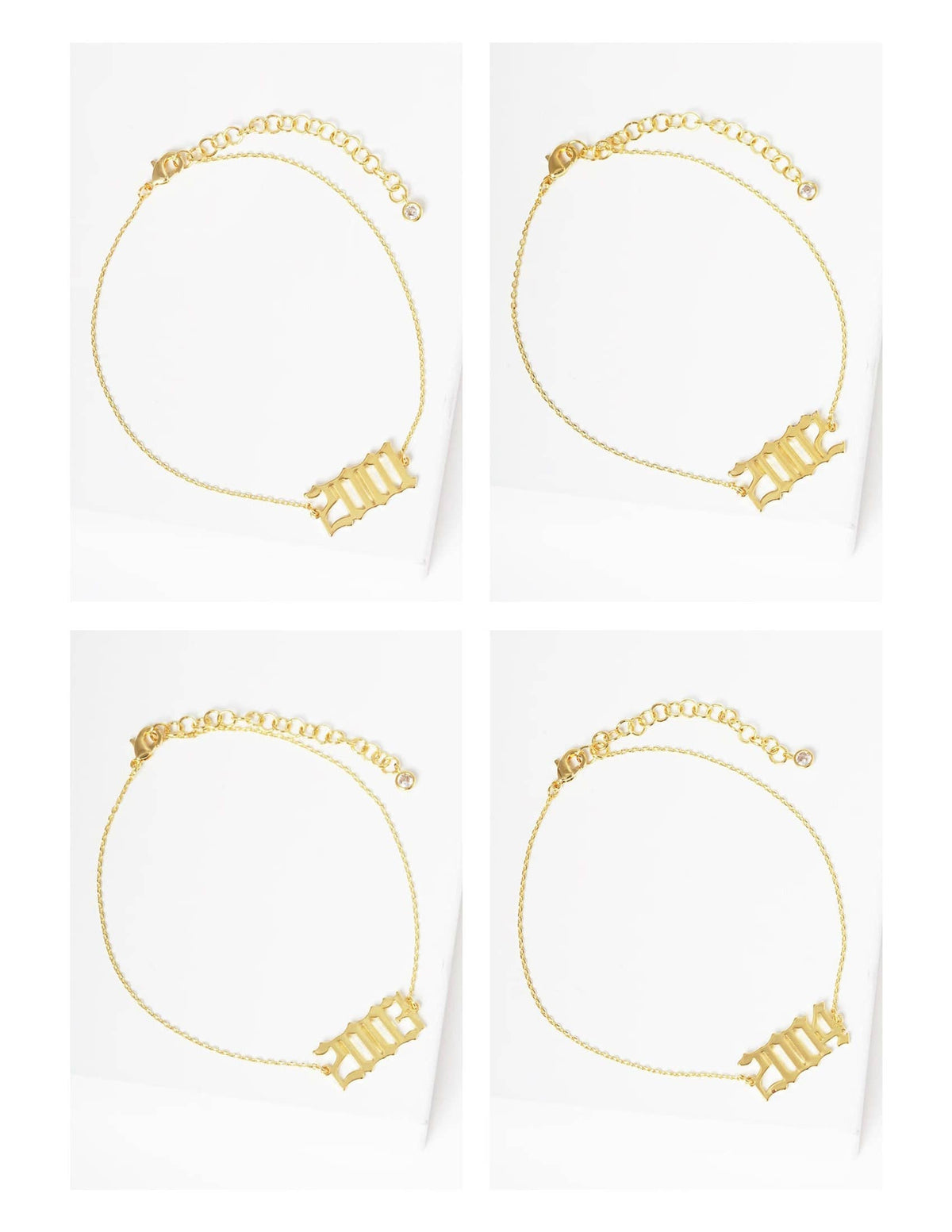 Gold Plated Birth Year Anklet