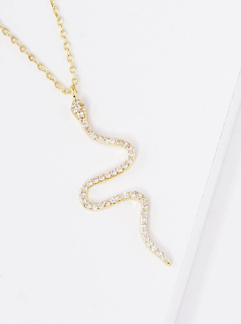 Gold Cubic Serpent Necklace