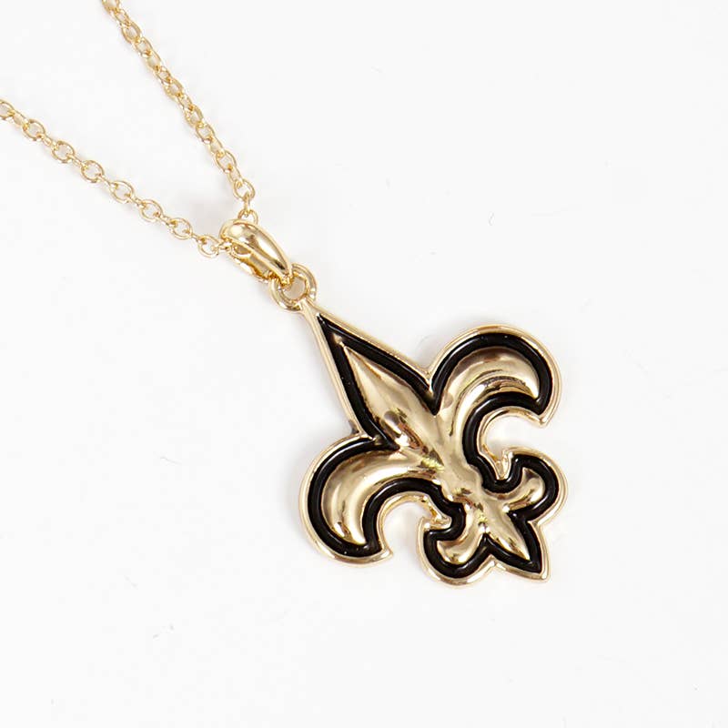 Gold Plated Fleur De Lis Charm Necklace