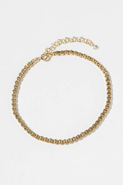 Gold & Silver Dipped Box Chain Anklet - Hypoallergenic Minim