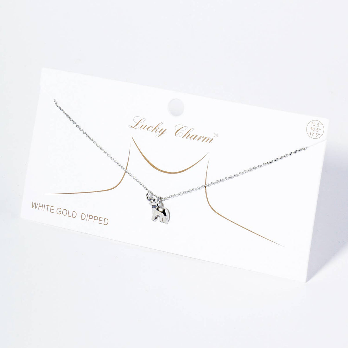 18K Gold Dipped Brass Elephant Pendant Necklace