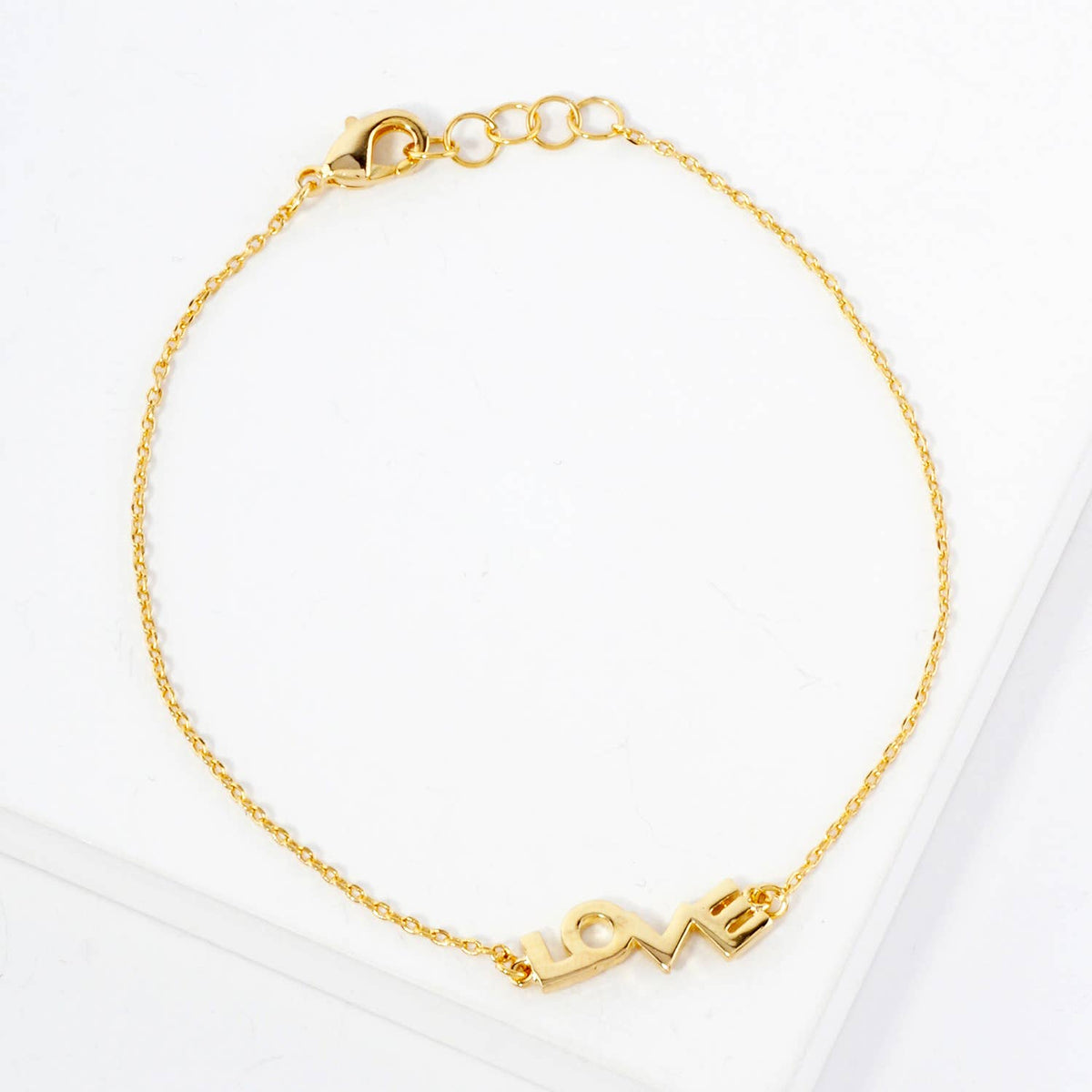 Minimalist Block-Letter "LOVE" Bracelet