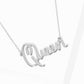 Gold Plated Bold Queen Cursive Necklace
