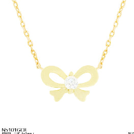 Cubic Zirconia Bow Pendant Necklace