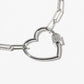 Heart Carabiner Link Bracelet with Magnetic Clasp