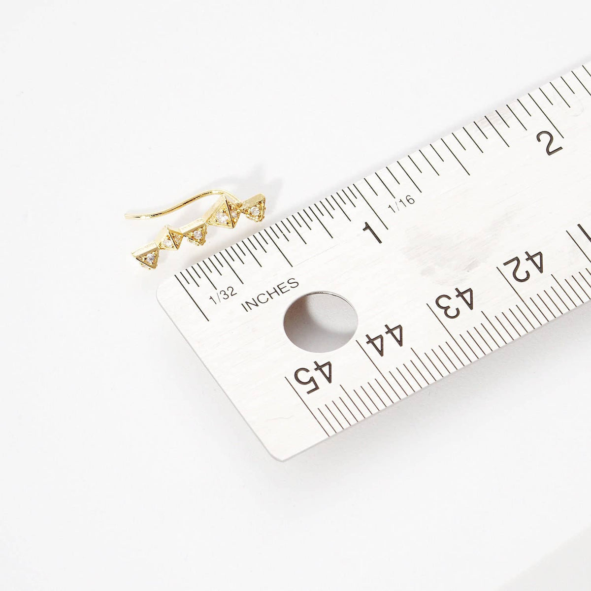 Gold Plated Triangle Ear Climber Earrings
