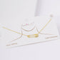Gold Cubic Embedded Safety Pin Necklace