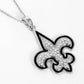 Gold Plated Cubic Zirconia Fleur De Lis Pendant Necklace