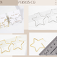 Polished Brass Delicate Star-Shaped 30mm Hoop Earrings
