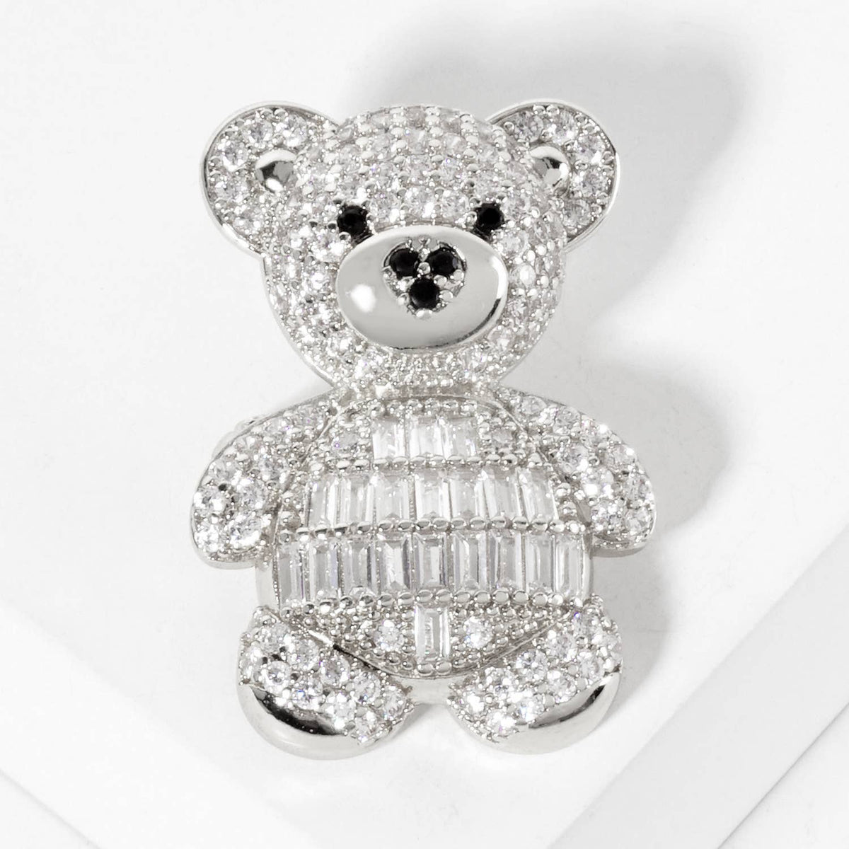 Teddy-Bear 18K-Gold-Dipped Brass Brooch