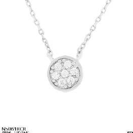 Minimalist Pave Disc Pendant Necklace