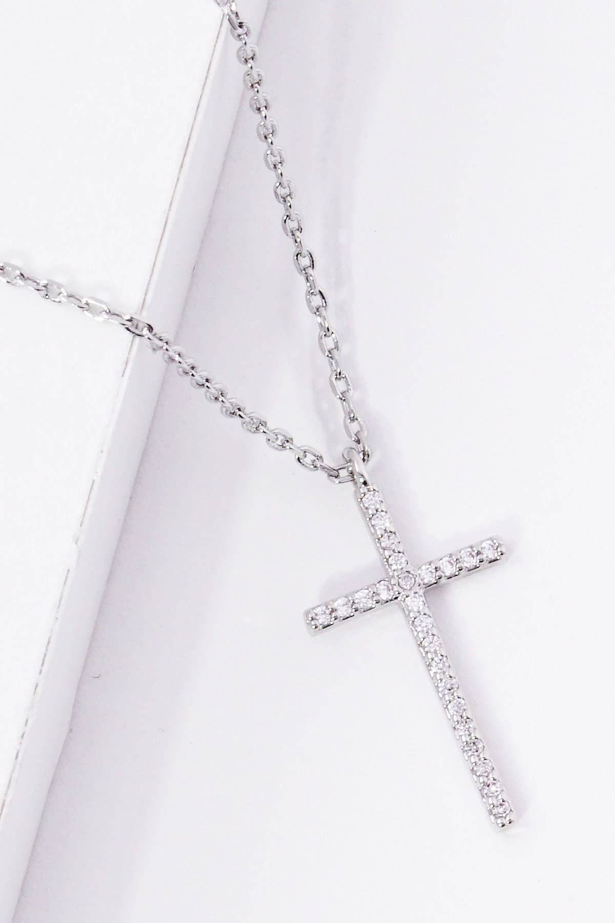 Gold Plated Cubic Filled Mini Cross Necklace