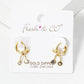 Dainty Bow & Cubic Zirconia Dangle Huggie Hoops