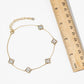 Lucky Charm Four-Leaf Clover Station Anklet - Multiple Color
