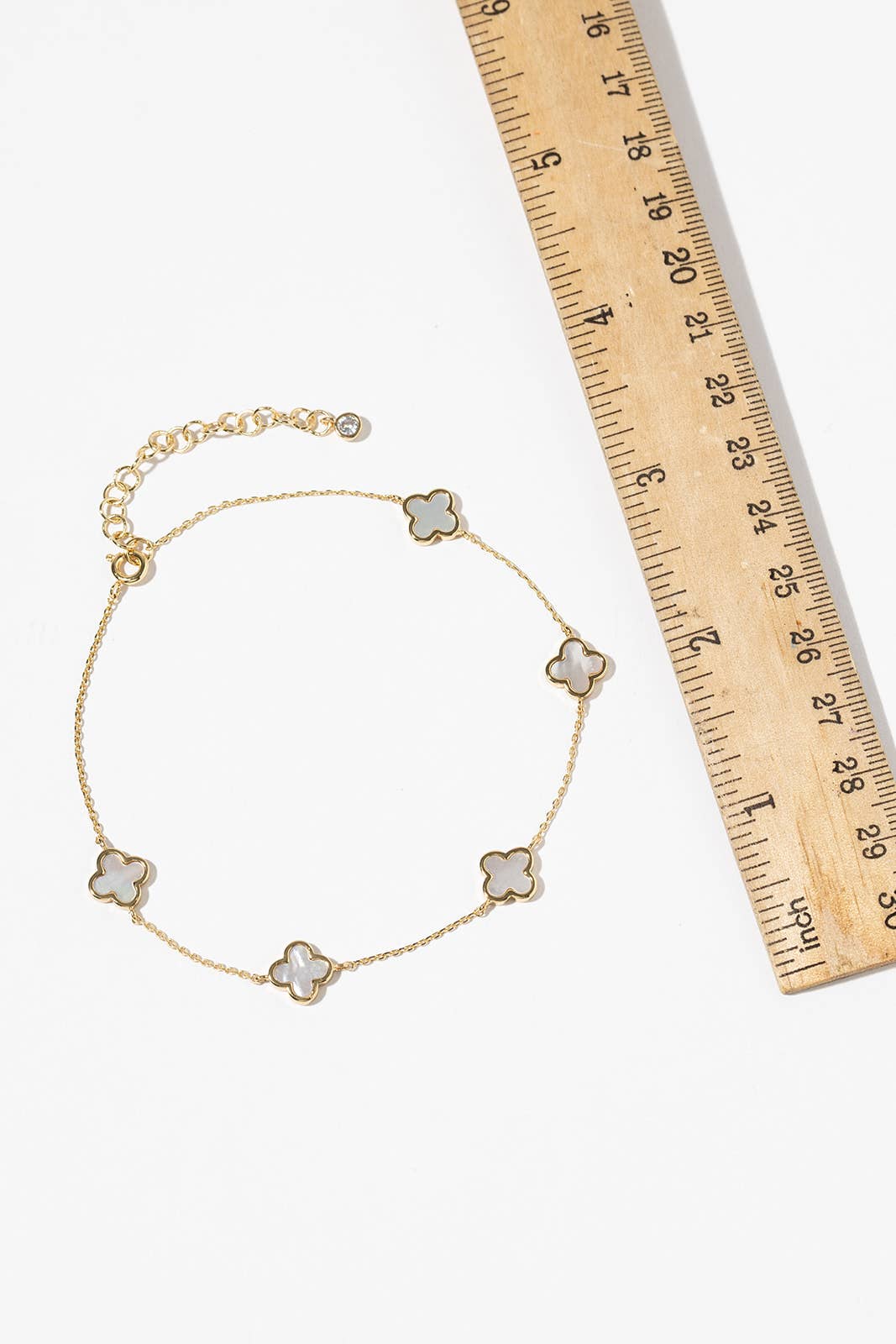 Lucky Charm Four-Leaf Clover Station Anklet - Multiple Color