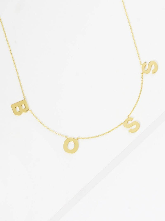 Mini Spaced Letter BOSS Necklace