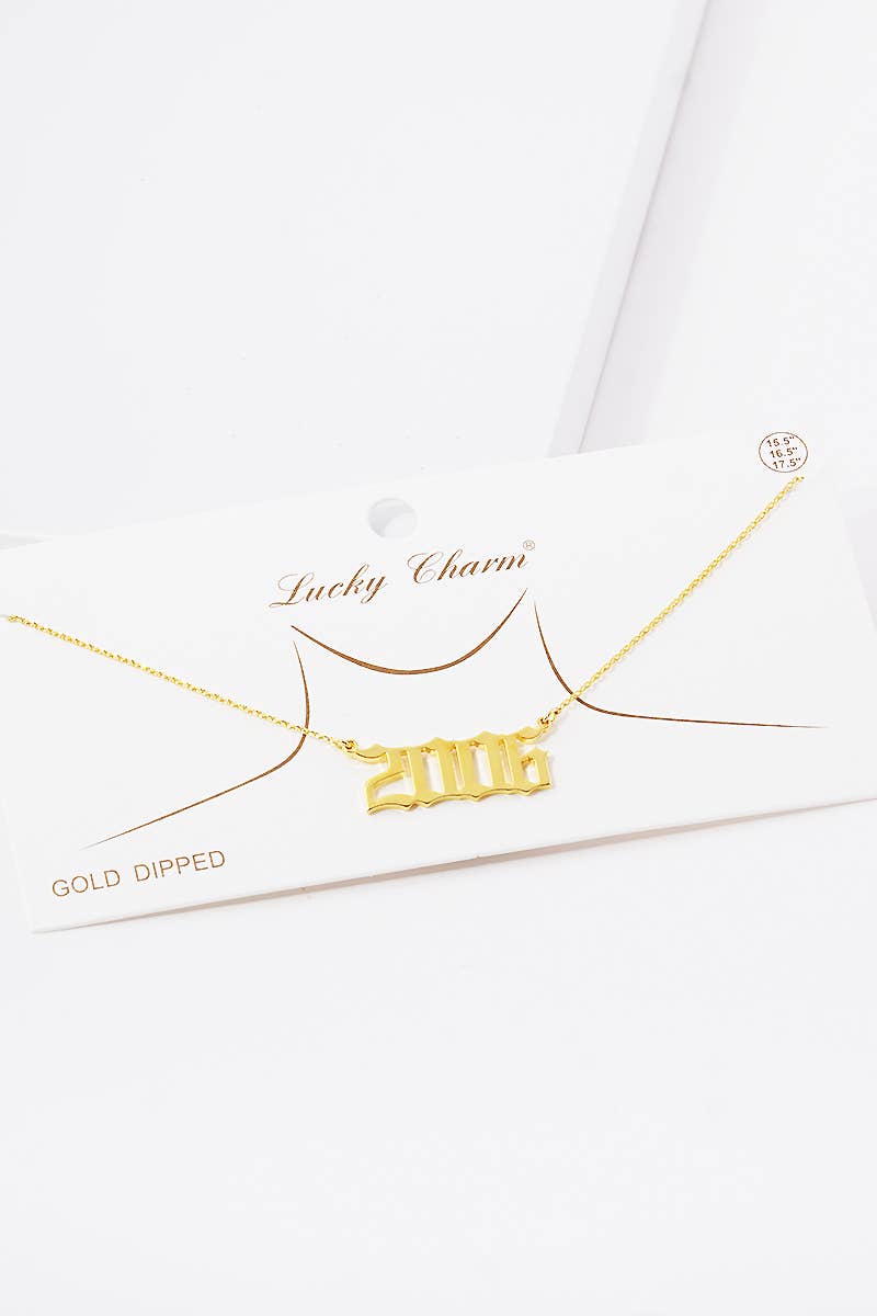 Gold Plated Birth Year Necklace