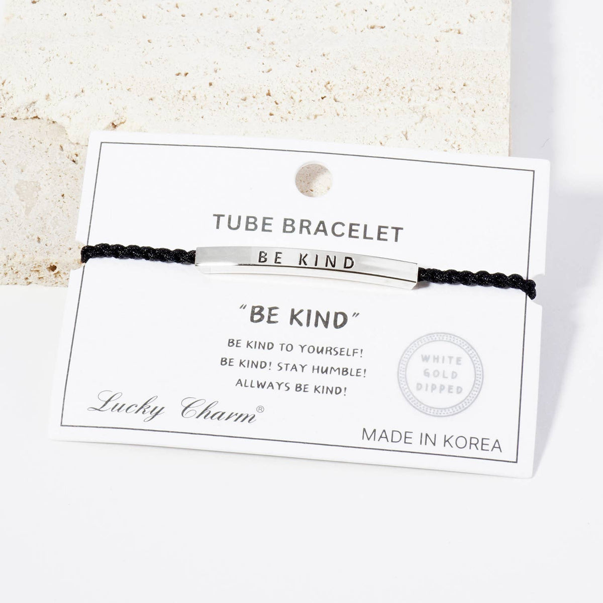 Inspirational Messages "Be Kind" Tube Bar Bracelet