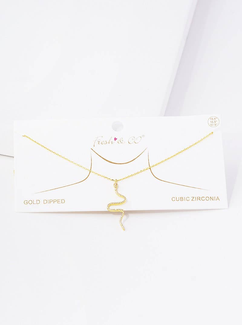 Gold Cubic Serpent Necklace
