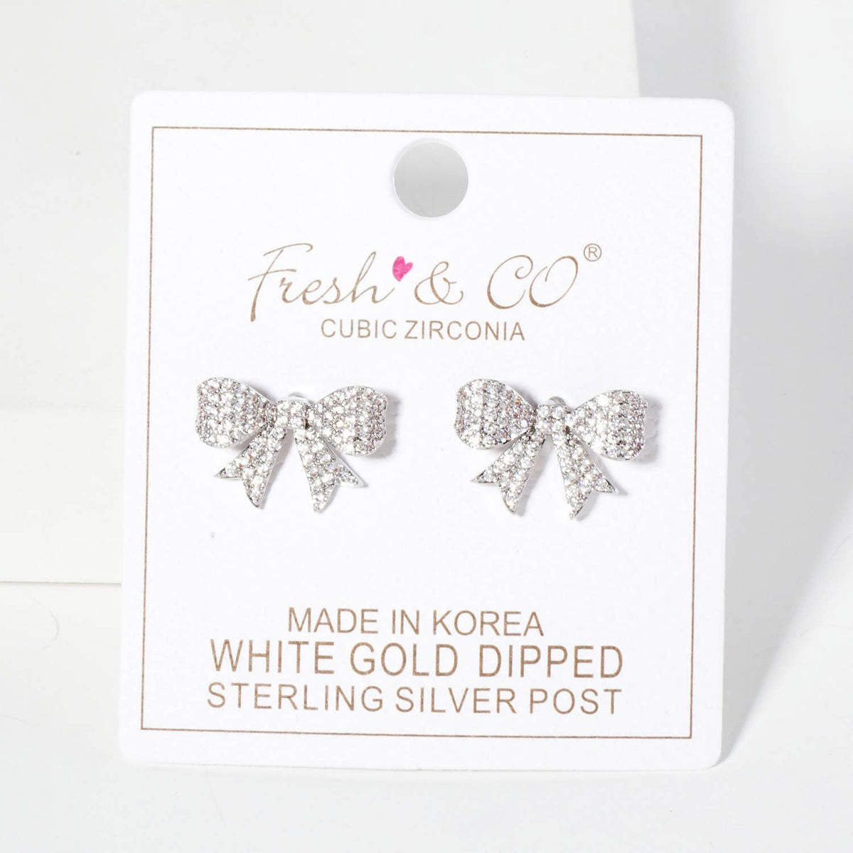 Pave-Set 17mm Bow 18K-Gold-Dipped Stud Earrings
