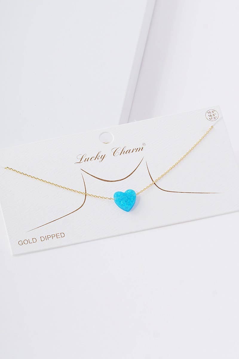 Gold Plated Opal Heart Necklace