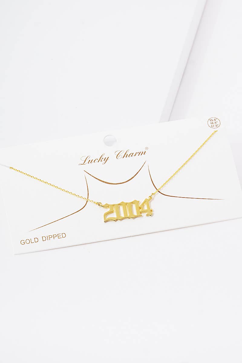 Gold Plated Birth Year Necklace