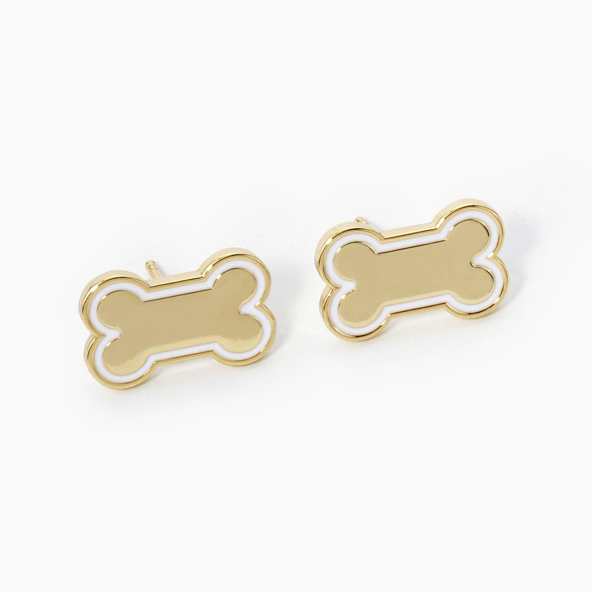 GAME DAY MASCOT 9MM ENAMEL DOG BONE TREAT STUD EARRINGS