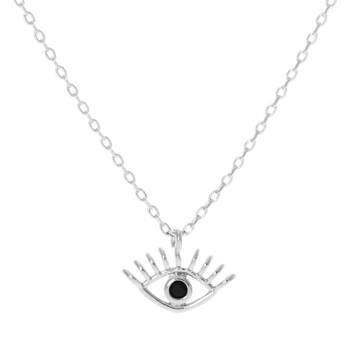 Gold Black Evil Eye Necklace