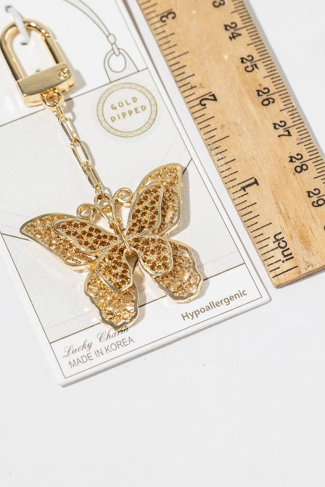 Elegant Filigree Butterfly Bag Charm
