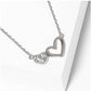 Double Open & Pavé Heart Pendant Necklace